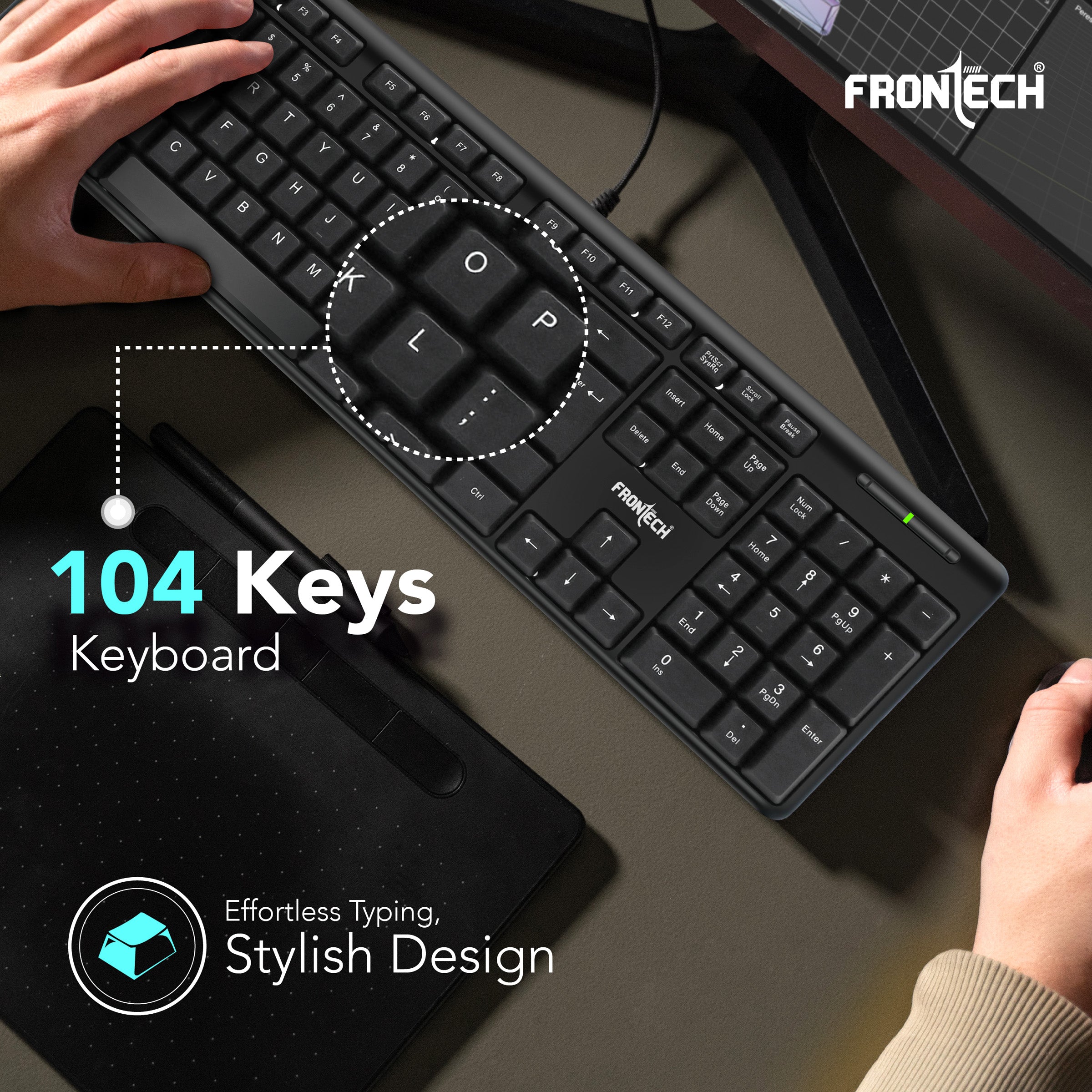 Frontech Wired USB Membrane Keyboard With Retractable Stands (1672) Frontech Wired USB Membrane Keyboard With Retractable Stands (1672)